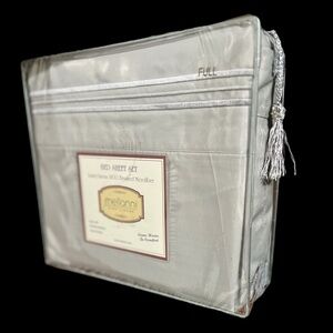Mellanni 1800 Bed Sheet Set (Light Gray/Silver) 100% Microfiber FULL Size